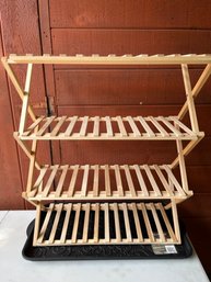 Utility Tray And Wood Drying Rack/shoe Holder