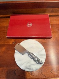 Arthur Court Cheese Plate And Rabbit Handle Knife