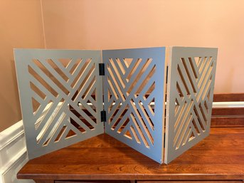 Home District 3-panel Freestanding Wood Pet Gate With A Lattice Design In Gray