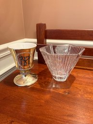 Scarface Tony Montana Pimp Cup & Lead Crystal Bowl Fan-shaped Design With Strawberry Etchings