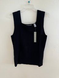 Kate Hill Black Knit Tank Top, Size XL, New With Tags