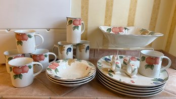 Mikasa Country Classic Fruit Panorama Ceramic Dinnerware Set With Fruit Motifs