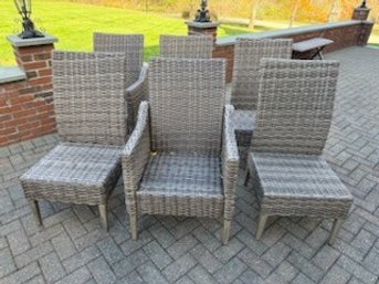 Set Of Outdoor Dining Chairs Made Of Poly Rattan