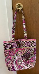 Quilted Vera Bradley Tote Bag In The Very Berry Paisley Pattern