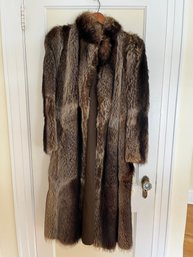 Raccoon Long Custom Fur Coat, No Size Noted, Estimate A Size 10 / Medium