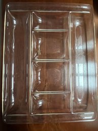 Lucite Serving Tray With Divided Sections