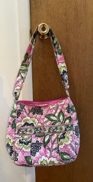Vera Bradley Quilted Cotton Pink Floral Shoulder Bag.