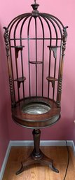 Vintage Wooden Plant Display Stand Designed Like A Birdcage