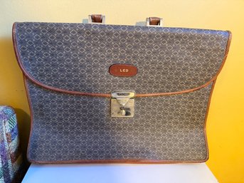 Vintage Wings Diamond Collection Briefcase With Leather Trim And Personalized Initials