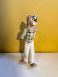 Vintage Glazed Porcelain Clown Figurine By Cascades, Spain