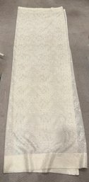 4-vintage Ivory Lace Curtain Panel With Ties .