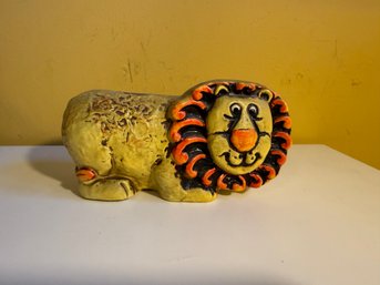 Vintage Mid-Century Modern Ceramic Lion Coin Bank