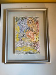 B.R. Maher Colored Pencil Drawing After Edward Hicks's Peaceable Kingdom