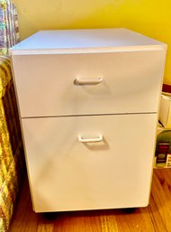 White Rolling File Cabinet