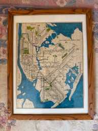 Framed Jigsaw Puzzle Of A New York City Subway Map