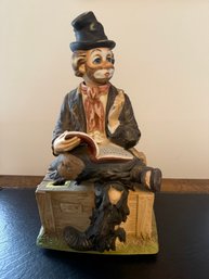 Melody In Motion Porcelain Musical Coin Bank Featuring Willie The Hobo Clown