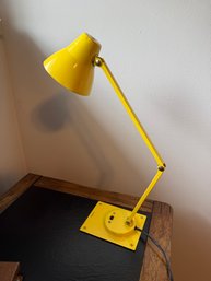 Vintage Yellow Tensor Articulated Desk Lamp With A Conical Shade