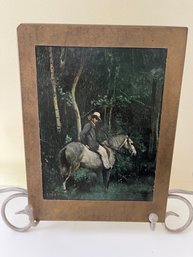Print Of A Horseman In A Forest By Jean-Baptiste-Camille Corot.