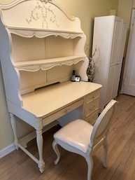 Desk With Removable Hutch (Shelves And Bulletin Board Backing) And Chair