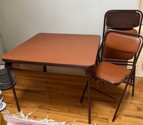 Card Table With 2 Fold Up Chairs