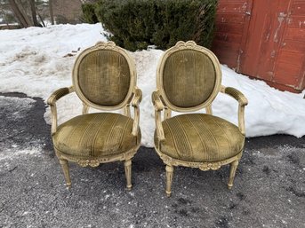 Greenbaum Interiors French Louis XVI-style Painted Armchairs