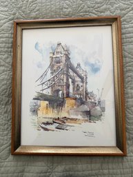 Vintage Print Of Tower Bridge, London, By Dutch Artist Jan Korthals