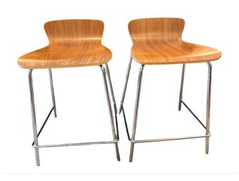 Crate And Barrel Wood Counter Stools