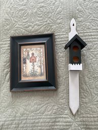 Framed Folk Art Print By Linda Spivey Featuring An 'Old School House' Birdhouse & Decor Birdhouse