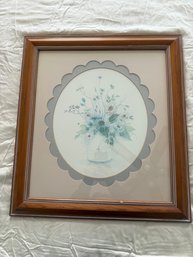 Framed Watercolor Print Of A Floral Arrangement By Mary Vincent Bertrand