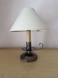 Transitional Style Table Lamp With Faux Candle Sleeve And Metal Base