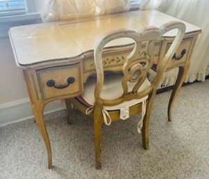 John Widdicomb Hand-painted Italian Style Vanity And Chair