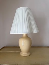 Yellow Lamp With Pleaded Shade