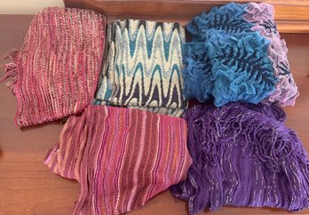 Pink, Blue And Purple Scarves