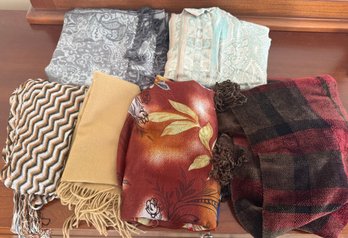 Brown, Red And Yellow Scarfs