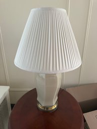 Vintage Faceted Ceramic Table Lamp With A Pleated Shade