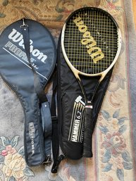 Wilson Hammer 6.2 Tennis Racket Plus Surprise Wilson Profile Tennis Racket (at Present Cant Unzip The Cover)