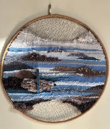 Handmade Circular Woven Textile Landscape Wall Hanging