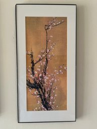 Framed Ink And Watercolor Painting Of Plum Blossoms