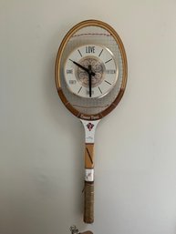 Vintage Mastercrafters Court Time Tennis Racket Novelty Clock