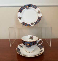 Bonnie Scotland Clan Stewart Tea Cup/saucer And Dessert Plate