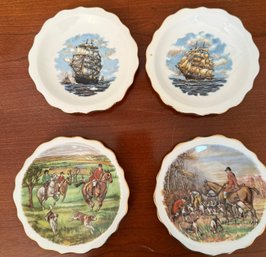 Royal Standard Hunting Scene And Ship Trinket Trays