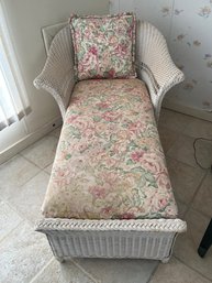 White Wicker Chaise Lounge