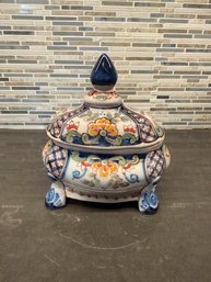 Makkum Pottery Urn With Lid