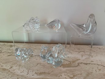 Crystal Animals: Dog, Bird, Frog, Bird And Bear