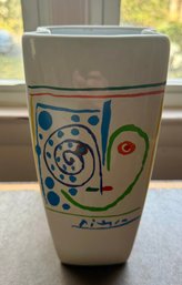 Ceramic Vase Featuring A Picasso-inspired Face Design By Masterpiece Editions