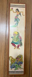 Framed Balinese Painting Depicting Mythological Figures And Dancers