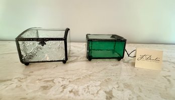 2 J. Devlin Glass Keepsake Boxes.