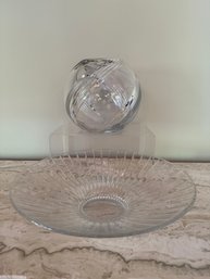 Ceska Crystal Bowl And Crystal Fruit Bowl