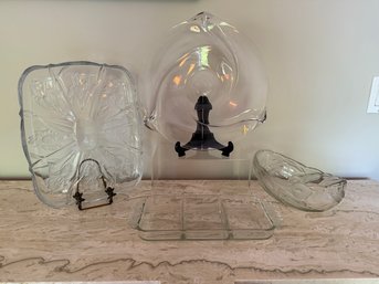 Cut Glass/crystal Platters, Divided Dish And More