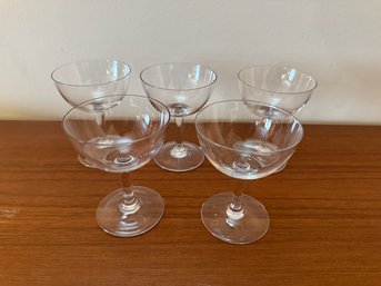 Vintage Clear Glass Coupe Champagne Glasses